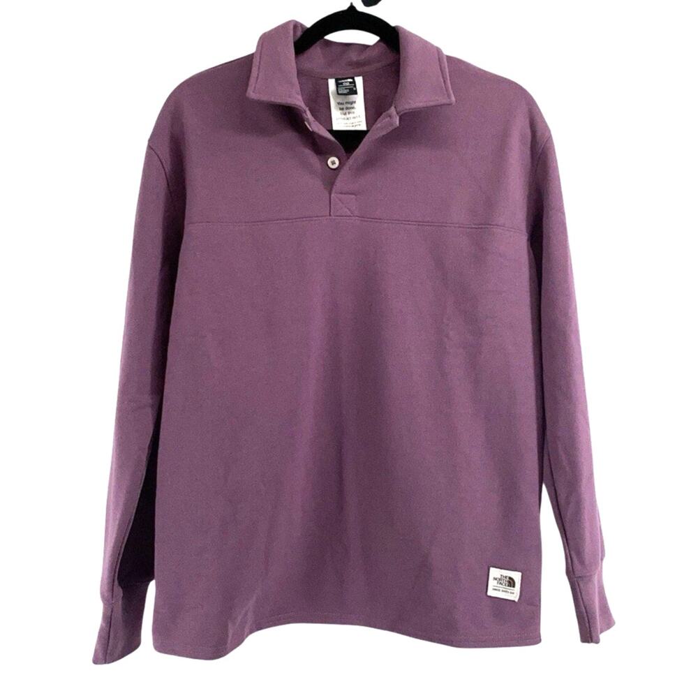 Northface Women's Long-Sleeve Heritage Patch Rugby Shirt Size XS Lilac